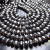 5 strand x 8 inches - super diamond sparkle - micro faceted - rondell beads - BLACK SPINEL - size - 5 - 6 mm wholsalle lot wholasell price